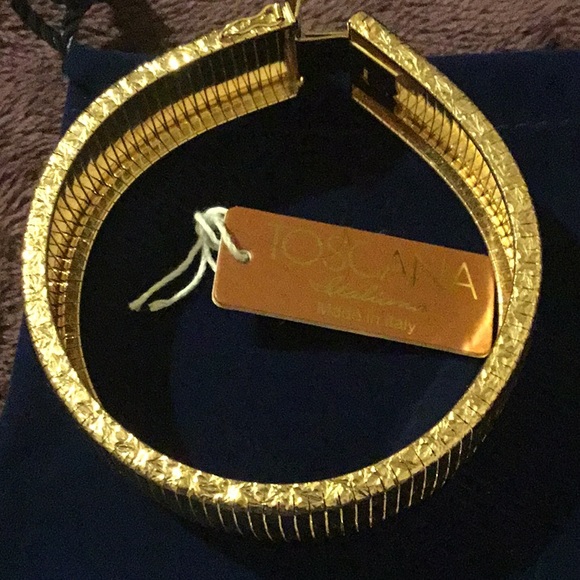 Toscana Italian Mirrigo Finish 18k Gold Plated Bracelet , NIB - Picture 4 of 14